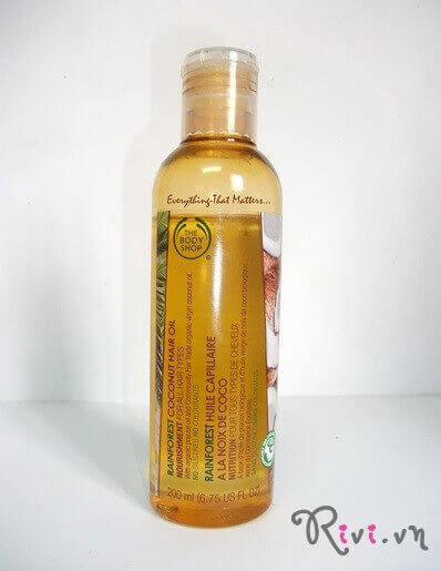 Tinh dầu The Body Shop dưỡng tóc Rainforest Coconut Hair Oil, hãy tưởng  tượng tóc bạn sẽ bóng mượt! - Rivi Việt Nam
