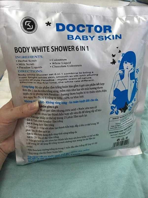 Tắm trắng an toàn cùng Bộ sản phẩm kem tắm trắng Doctor Baby Skin